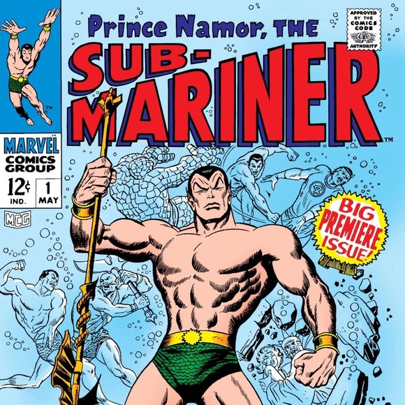 Sub Mariner 1 Comic Cover silk canvas Fabric Poster (36" x 24") - Picture 1 of 3